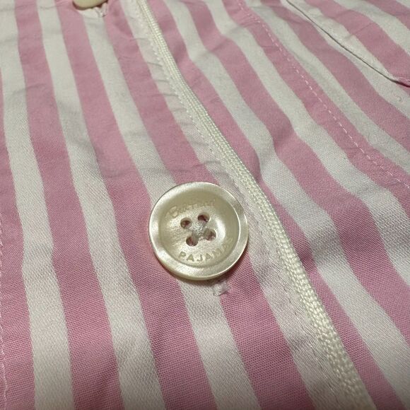 NWT BedHead PJs Pink & White Striped Short Sleeve Button Up Pajama Top, Medium - Picture 3 of 7